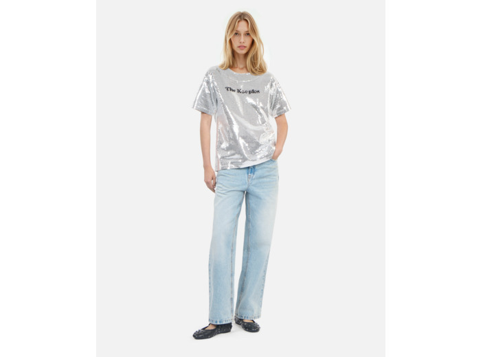 T-Shirt À Sequins Argenté sequins