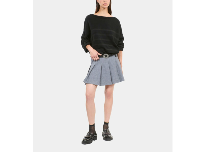 Pull En Laine Et Cachemire À Rayures black