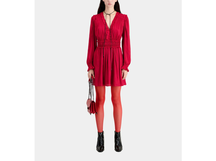 Robe Courte Rouge Avec Fronces light burgundy