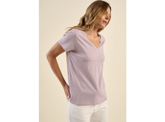 Tee-shirt col V en coton