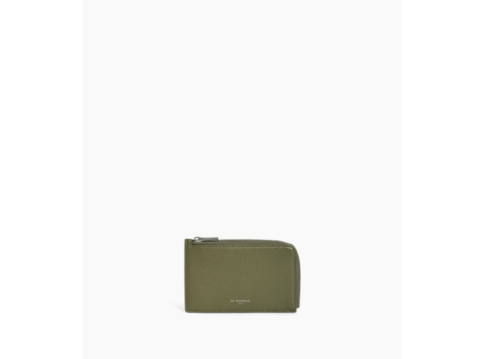 Porte cartes zippé Emilie en cuir grainé