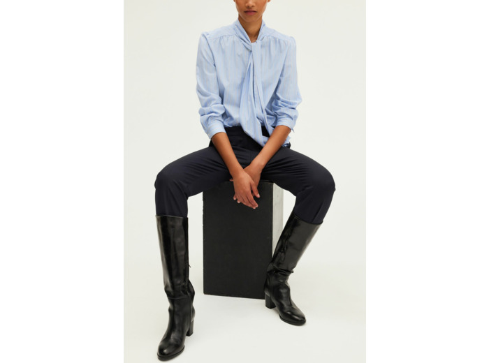 Chemise rayée à col lavallière - BAGATELLE