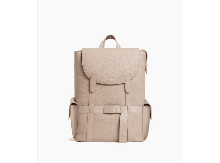 Sac à dos à rabat Noah en cuir grain buffle et cuir lisse