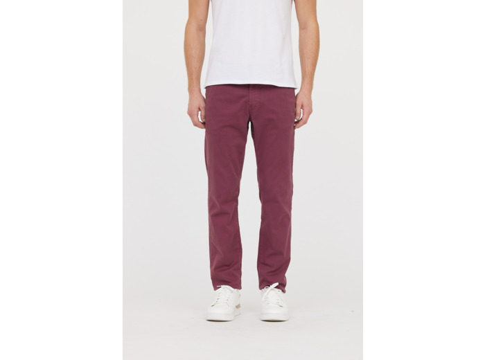Chino straight jambe droite en gabardine confort, taille medium