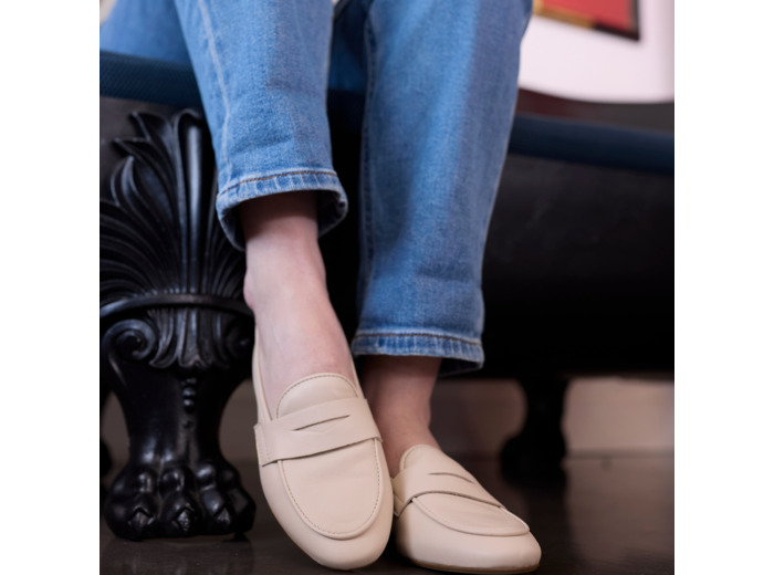 Mocassins Femme Hirika Beige