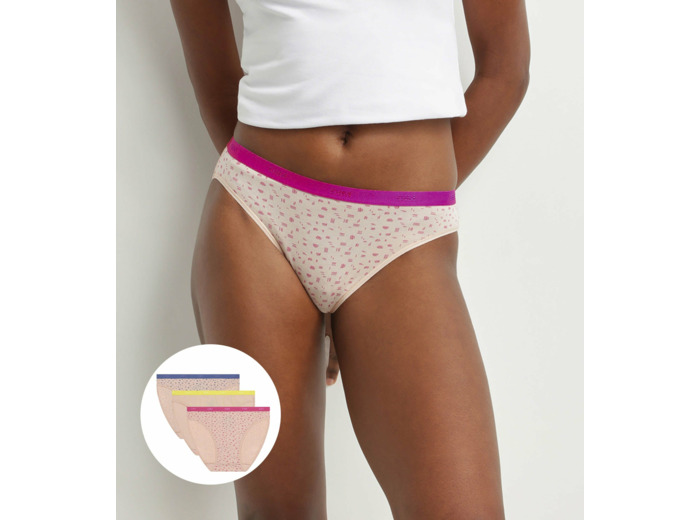 Lot de 3 culottes en coton stretch aux motifs fluos Les Pockets