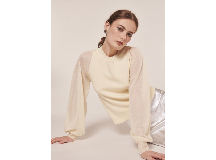 Pull Prune Ecru en Lyocell