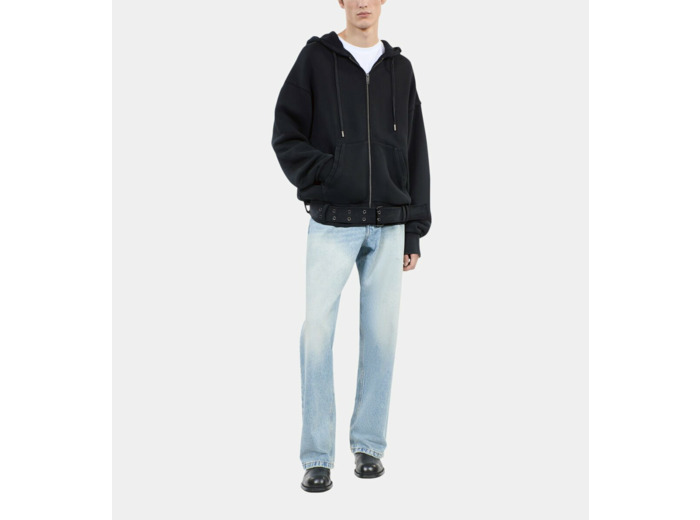 Sweatshirt À Capuche Noir black washed
