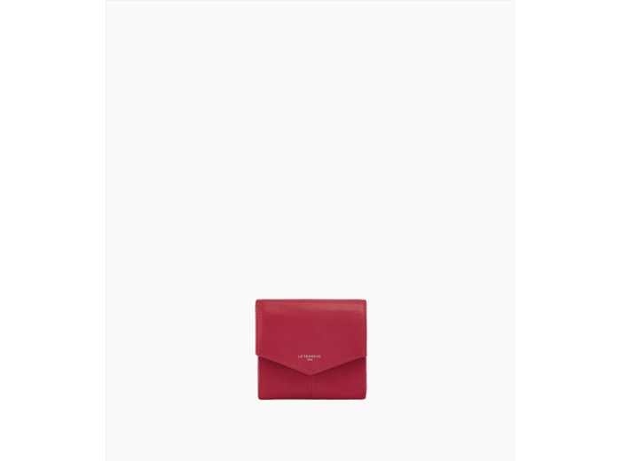 Petit portefeuille à rabat Charlotte en cuir lisse