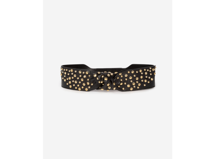 Ceinture en cuir avec gros noeud black