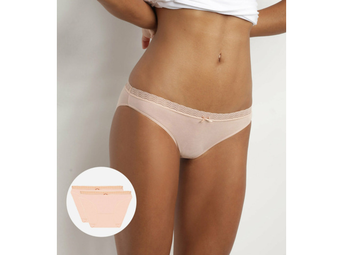 Lot de 2 culottes pour Femme Roses DIM Fashion