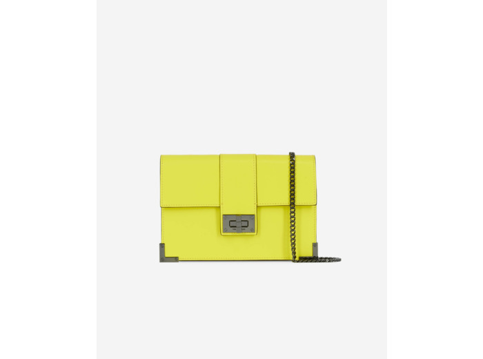 Pochette En Cuir Taille Moyenne yellow acid