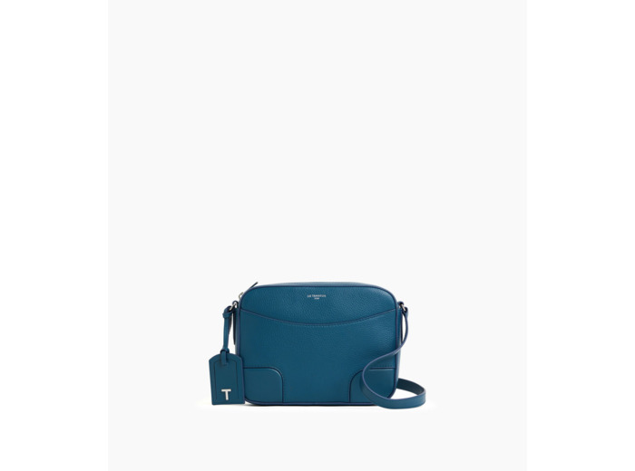 Sac bandoulière moyen modèle Romy en cuir grainé et lisse