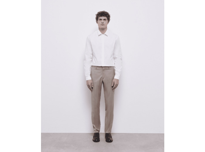 Pantalon Costume beige melange