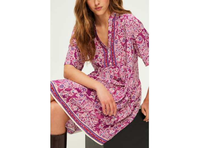 Robe courte et fluide à fleurs - SORINE