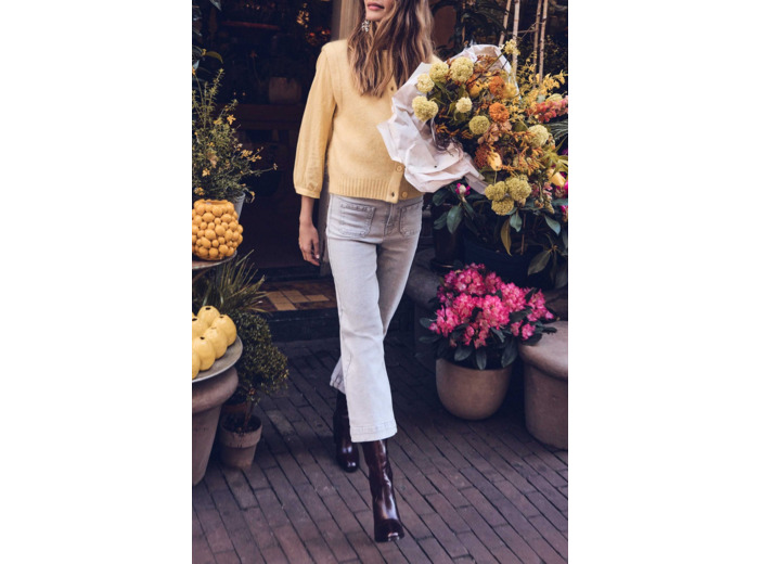 Jean cropped en denim LEA