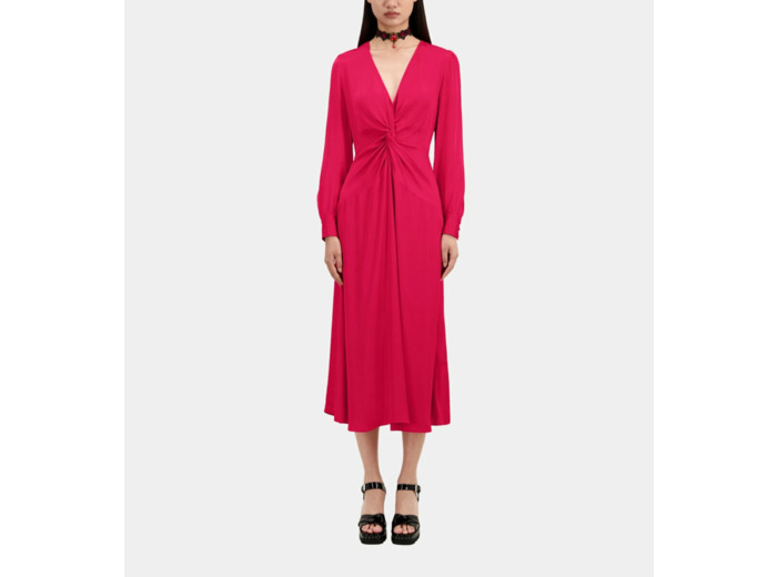 Robe Longue Nouee Manhce Longue cherry