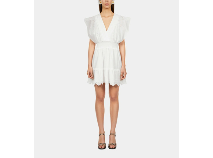 Robe Courte Blanche En Broderie Anglaise black