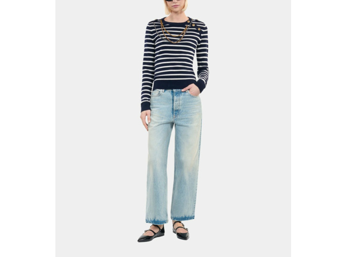 Pull En Laine À Rayures blanc
