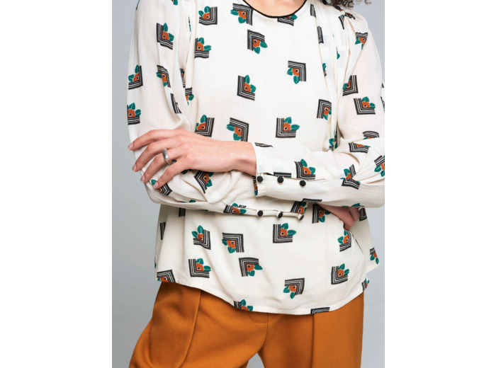 Blouse ecru multico