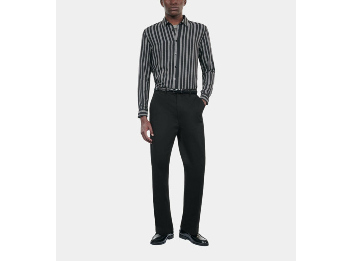 Pantalon Large En Coton Noir black