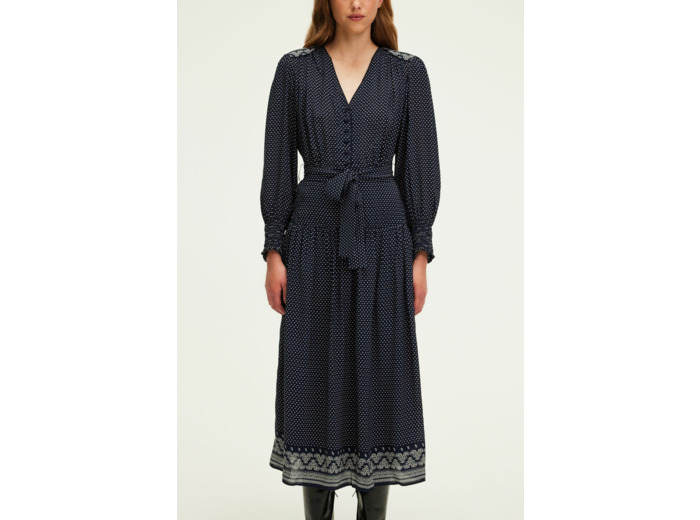 Robe longue cintrée imprimée - SYLVIA
