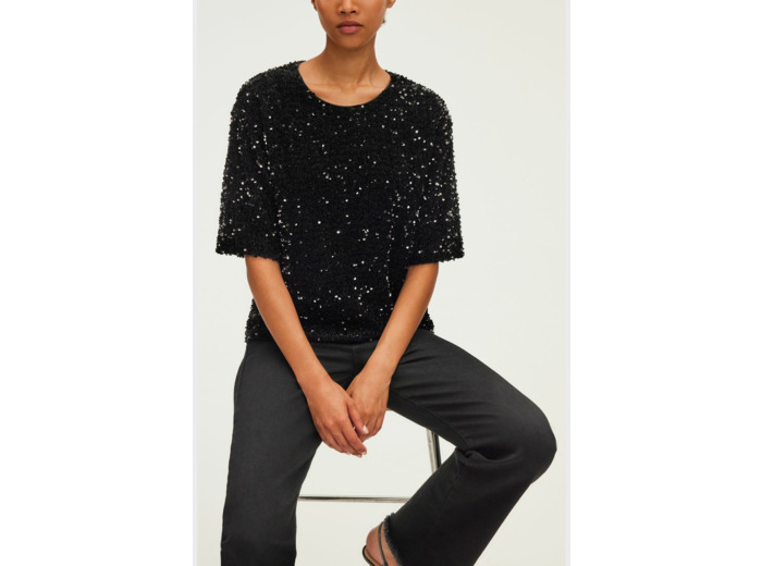 Top à sequins noirs - ALESSIA