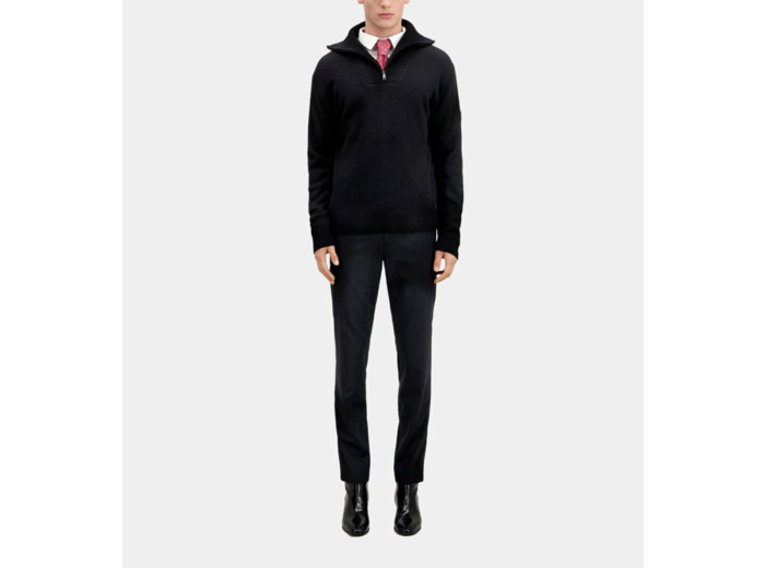 Pull Col Camionneur Avec Patch Canetille Et Details De Zip black