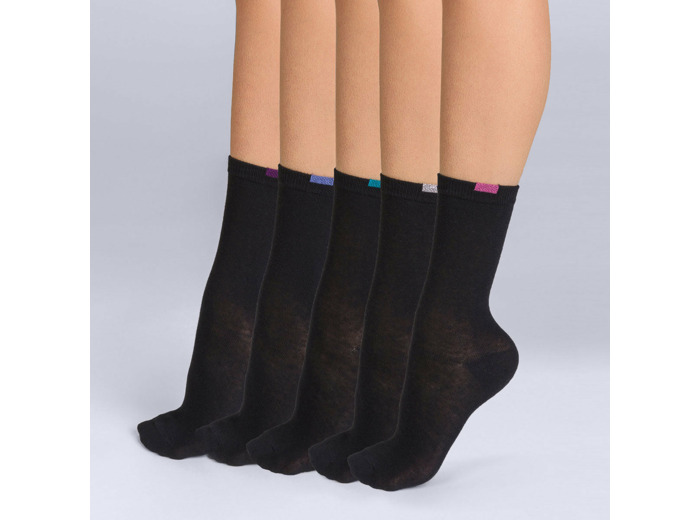 Lot de 5 chaussettes noires EcoDIM Femme