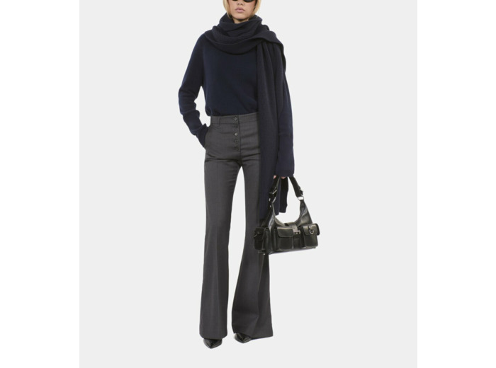 Pantalon En Laine Flare Gris grey