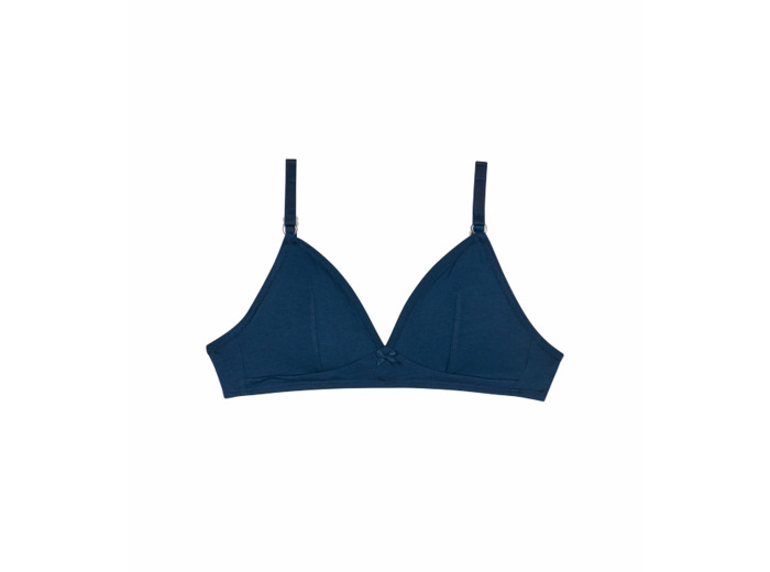 Soutien-gorge triangle sans armature en coton bio Bleu Marin Skin Care