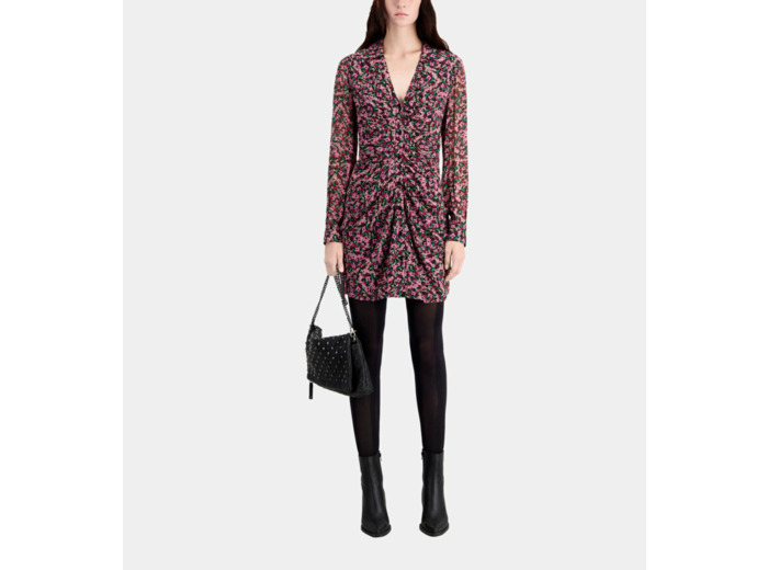 Robe Imprimée Courte Avec Fronces multicolor