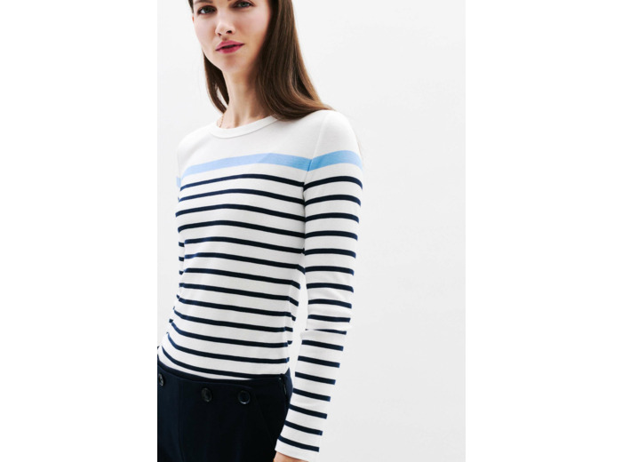 T-shirt lana à rayures