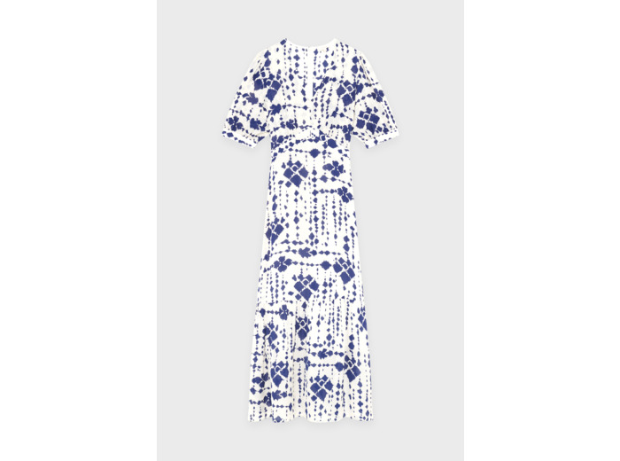 Robe longue cintrée imprimé Ikat - PLACIDE