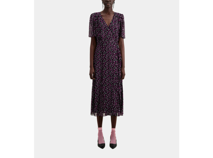 Robe Longue Manches Courtes black / pink