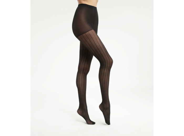 Collant transparent femme à motifs linéaires Noir Dim Style