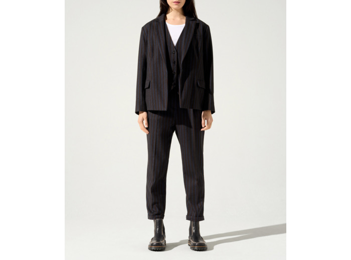 Veste rayures bleu moka