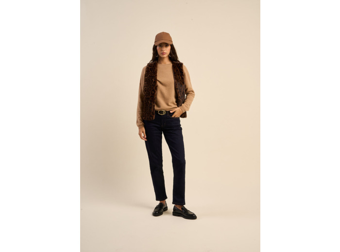 Gilet sans manches en fausse fourrure