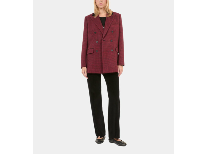 Blazer Pied De Poule Noir Et Rouge black - red
