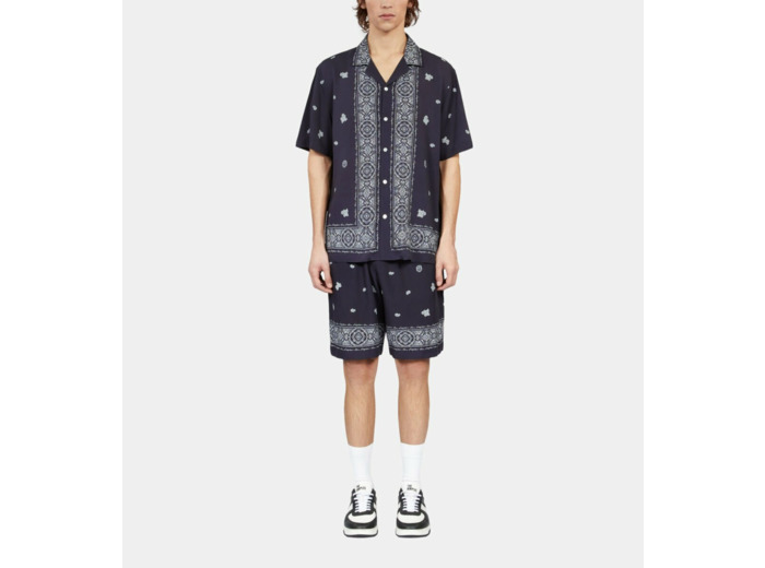 Chemise Imprimée Manches Courtes navy / white