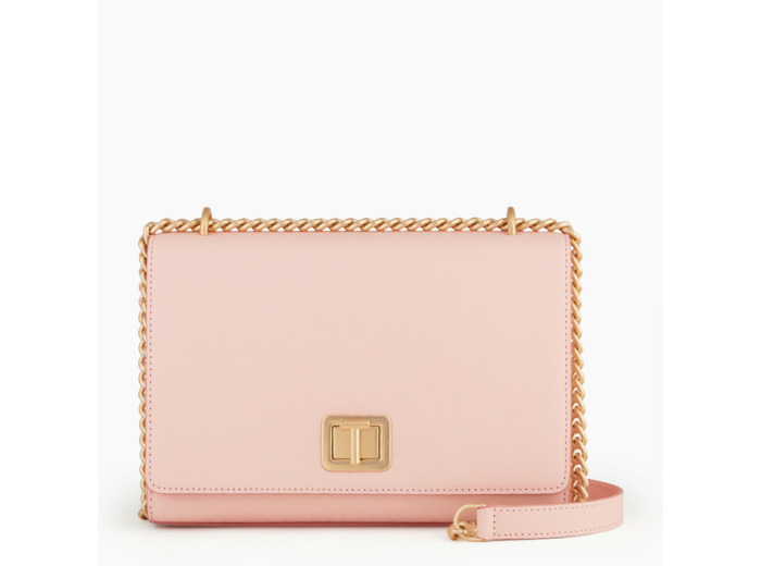 Grand sac bandoulière Eva en cuir grain caviar