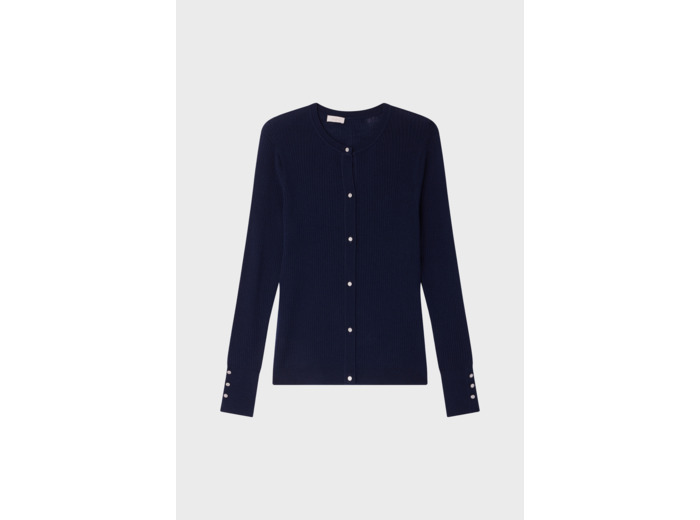 Gilet à côtes et strass - JAZIA
