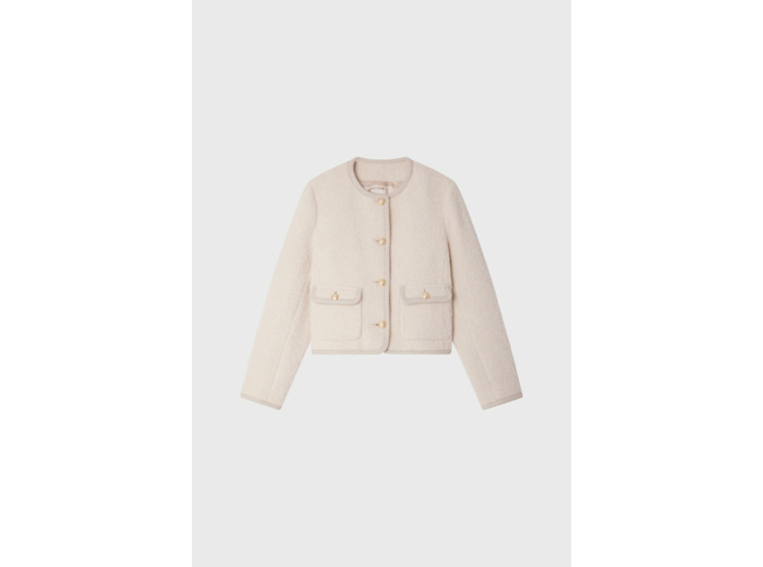 Veste courte en tweed écru - MAHAULT
