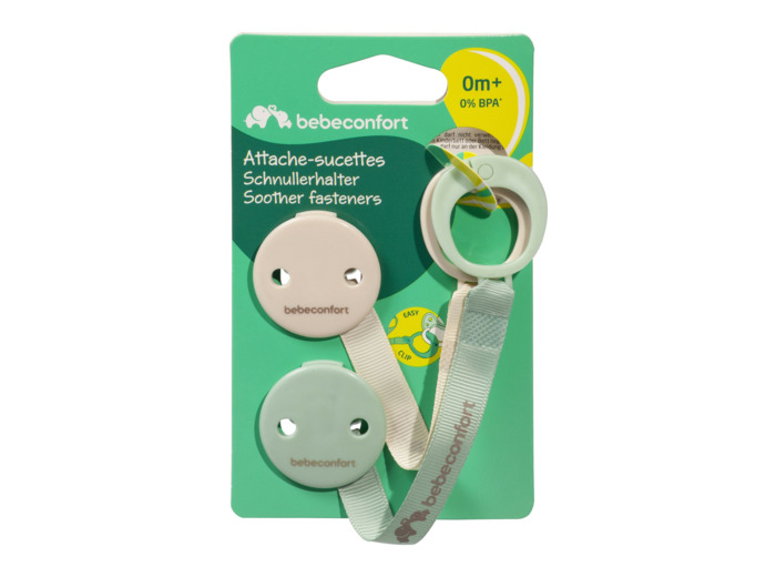 Lot de 2 attaches tétine  Beige Et Vert