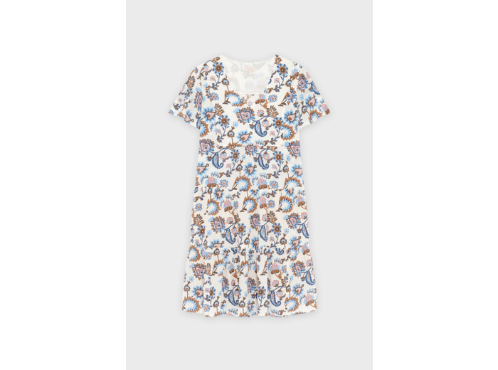 Robe courte et droite imprimé grand cachemire - PRIELLE