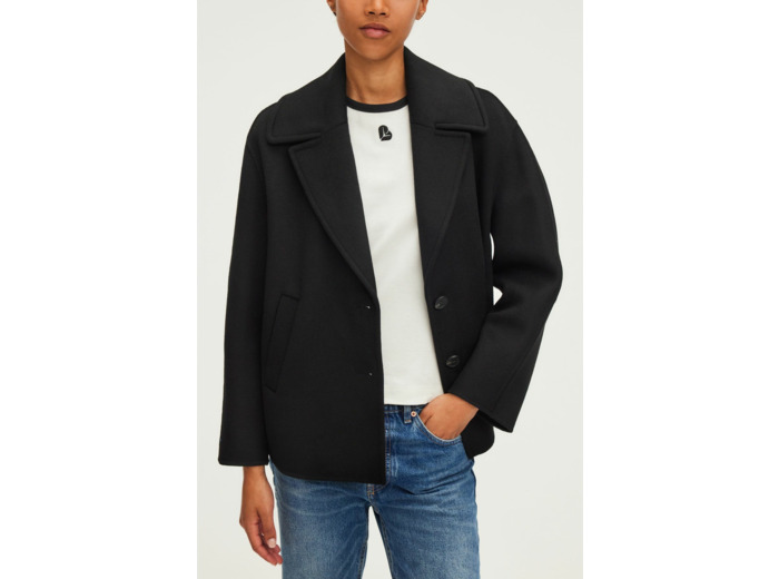 Manteau court en laine double face - LORLINE
