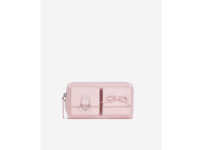 Portfeuille amelia en cuir pink