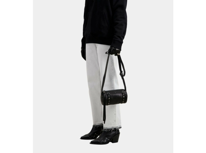 Petit Sac Jude À Bandoulière En Cuir Noir Avec Clous black