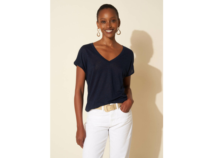 Tee-shirt oversize col V