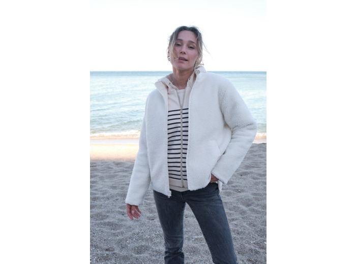 Manteau femme zippé réversible Alicia